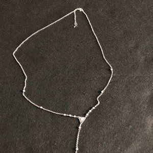 Long women's necklace metal chain beads 35"